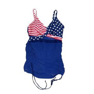 Blooming Jelly One Piece Stars Stripes July 4th Swim Suit XXL